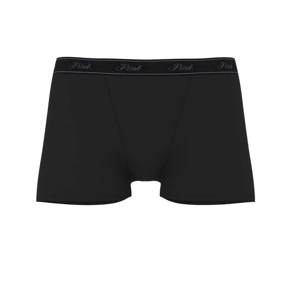 Victoria Secret PINK Women’s Black Logo Cotton High Waist Boyshort Panty XL
